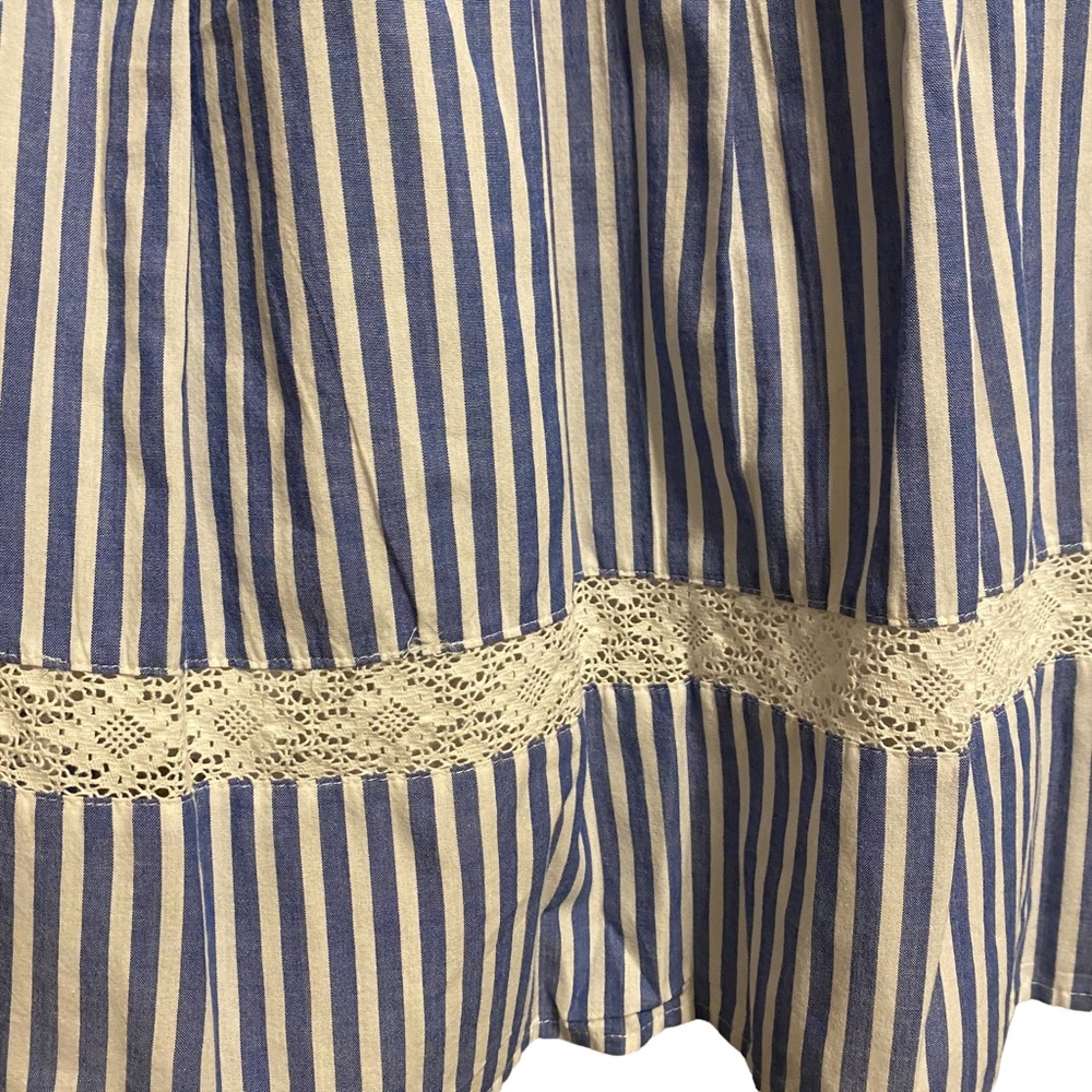 American Living blue stripe crochet skirt size 6 - Picture 2 of 4